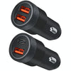 Aluminum Alloy Cigarette Lighter Applicable Car Charger, Model: Black QCPD