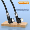 A9 30W USB-C/Type-C to 8 Pin Double Elbow Data Cable, Length:3m