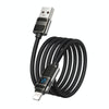 hoco U137 USB to 8 Pin Line 2.4A Charging Data Cable with Display, Length:1.2m(White)