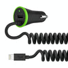 17W 3.4A Mini USB Car Charger with 8 Pin Spring Cable