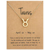 Zodiac Signs Necklace Electroplate Alloy Short Chain Jewelry, Style: Taurus Golden