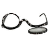 Makeup Magnifying Glass Presbyopic Glasses Flip Swivel Reading Glasses, Degree: +250(Black)