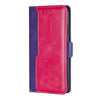For Asus Zenfone 9 Contrast Color Side Buckle Leather Phone Case(Purple + Rose Red)