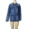 Women Plus Size Mid-length Ripped Denim Trench Coat (XL)