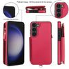 For Samsung Galaxy S23+ 5G Double Flap Zipper RFID Leather Phone Case with Short Lanyard(Red)