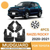 For Toyota Raize / Daihatsu Rocky 2020-2021 4pcs/Set Car Auto Soft Plastic Splash Flaps Fender Guard
