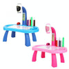 Intelligent Children Projector Early Education Learning Drawing Board Game Puzzle Painting Toy Set(Painting Table - Blue)