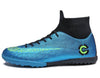 Outdoor High-top Non-slip Soccer Cleats Training Sneakers for Men, Size:44(2039-1 Blue Broken Nail)