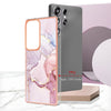 For Samsung Galaxy S25 Ultra 5G Electroplating Marble Pattern Dual-side IMD TPU Shockproof Phone Case(Rose Gold 005)
