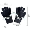 Fall Winter Couple Students Magnetic Warm Gloves Cute Dolls Outdoor Hand In Hand Mittens, Size: Average(White+Black)