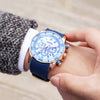 OCHSTIN 6094A Multifunctional Quartz Waterproof Luminous Men Watch(Rose Gold+Grey+Blue)