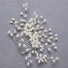 Bride Comb Wedding Handmade Pearl Bridal Women Headwear Jewelry(silver)