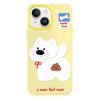 For iPhone 15 Plus Skin Feeling Jelly TPU Hybrid PC Phone Case(Pooping Puppy Yellow)