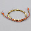 Hand Woven Irregular Copper Bead Bracelet Jewelry(Light Red Rope)