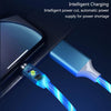 2 in 1 USB to 8 Pin + Micro USB Magnetic Suction Colorful Streamer Mobile Phone Charging Cable, Length: 1m(Red Light)