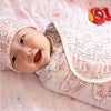 Spring  Summer Cotton Baby Infant Bags Towels Sleeping Bags Knitted Cloth Cap Set, Size:S (50x70 CM)(Pink Rabbit)