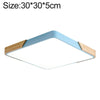 Wood Macaron LED Square Ceiling Lamp, Stepless Dimming, Size:30cm(Blue)