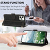 For iPhone 12 Pro Max Tulips Embossed Leather Phone Case with Lanyard(Black)