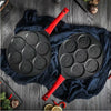 Seven-hole Breakfast Pan Multifunctional Flat Bottom Frying Pan Non-stick Egg Dumpling Pan(Pink Animal Pattern)