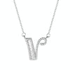 Women Fashion S925 Sterling Silver English Alphabet Pendant Necklace, Style:V