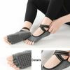 Non-slip Backless Cross Strap Five-finger Yoga Socks(Half Fingers Red)