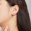 S925 Sterling Silver Silver Fashion Zircon Ear Buckle Women Earrings(White Silver)