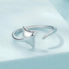 S925 Sterling Silver Platinum-Plated Ocean Manta Ray Adjustable Open Ring(SCR1037-E)