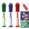 Portable 3 In 1 Food Grade Silicone Bottle Brush Set Multipurpose Baby Bottle Straw Cleaner Brush(Green)