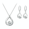 Sterling Silver Plated Plated Moissanite Earrings Necklace Set