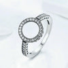 2 PCS Alloy Lucky Circle Diamond Halo Rings, Ring Size:10(Black)