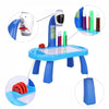 Intelligent Children Projector Early Education Learning Drawing Board Game Puzzle Painting Toy Set(Painting Table - Pink)
