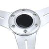 35cm PU Racing Sport Hand Wheel Car Modified Steering Wheel(Silver)