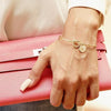 Alloy Letter G Bracelet Snake Chain Charm Bracelets(Rose Gold)