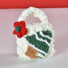 For AirPods Pro 2 Woven Plush Bag Shape Bluetooth Earphone Protective Case(White Christmas Tree)