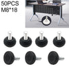 50 PCS Adjustable Foot Pad Furniture Screw Support Stub, M8x18