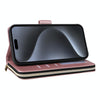 For iPhone 15 Pro Nine-card Slots Zipper Wallet Bag Leather Phone Case(Rose Gold)