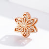 S925 Sterling Silver Winter Snowflakes Beads DIY Bracelet Necklace Accessories, Color:Rose Gold