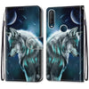 For Alcatel 1SE 2020 Coloured Drawing Cross Texture Horizontal Flip PU Leather Case with Holder & Card Slots & Wallet & Lanyard(Contemplative Wolf)