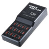 W-858 12A 12 Ports USB Fast Charging Dock Desktop Smart Charger AC100-240V, UK Plug (Black)