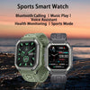 KR06 1.8 Inch Heart Rate Blood Pressure Monitoring Smart Calling Watch(Green)