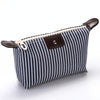 Striped Dumpling Cosmetic Bag Travel Folding Toiletry Bag(Navy Blue)
