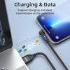 ENKAY 180 Degrees Rotating USB to 8 Pin Charging Data Cable with LED Light, Length:1m(Purple)