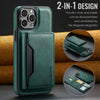For iPhone 12 Pro Max DG.MING MAGKING-K2 Series MagSafe RFID Card Bag Detachable Phone Case(Green)
