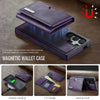 For Samsung Galaxy S24 Ultra 5G DG.MING M6 Series RFID Tri-fold Card Bag Removable Leather Phone Case(Purple)