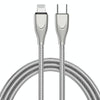ADC-009 USB-C / Type-C to 8 Pin Zinc Alloy Hose Fast Charging Data Cable, Cable Length: 1m (Silver)
