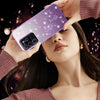 For Samsung Galaxy S20 Ultra Gradient Glitter Flower All-inclusive Phone Case(Purple)