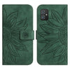 For Asus ZenFone 8 ZS590KS Skin Feel Sun Flower Pattern Flip Leather Phone Case with Lanyard(Green)