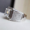 Fashion Full Rhinestone Micro-insert Silver Ring, US Size: 8, Diameter: 17.4mm, Perimeter: 55mm