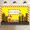 1.5m x 1m  Construction Vehicle Series Happy Birthday Photography Background Cloth(Mdv00452)