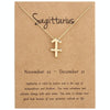 Zodiac Signs Necklace Electroplate Alloy Short Chain Jewelry, Style: Sagittarius Golden